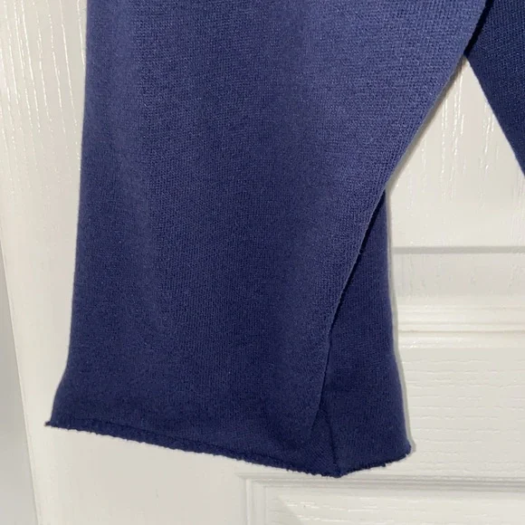 MILAN ITALY 1991 Vintage Retro Look Cropped Navy Blue Sweatshirt Embroidered - Picture 6 of 8